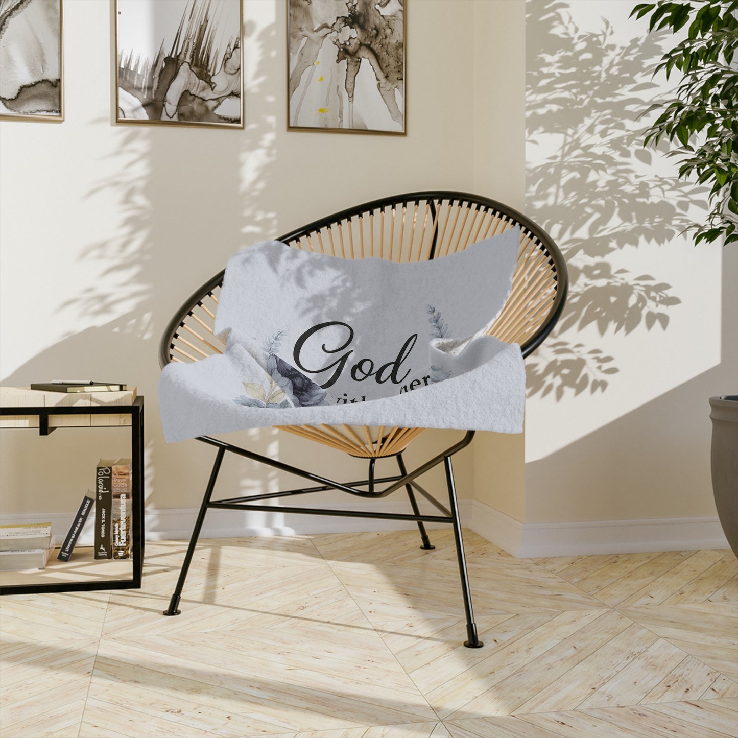 God Is Within Her” Blue Floral Blanket — Virtue Collection | Southern Belle & Sea™