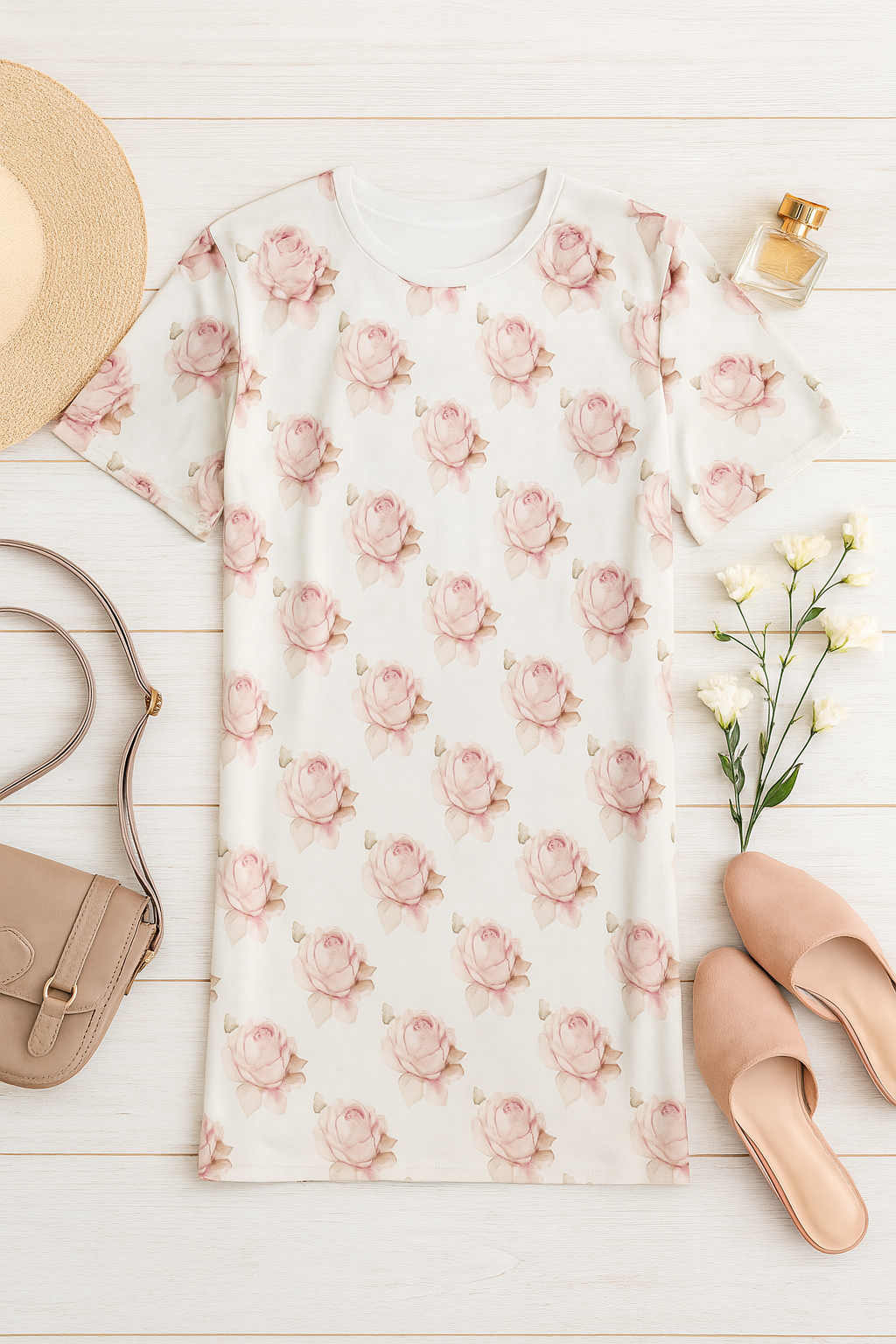 Southern Belle & Sea™ oversized tee dress with roses