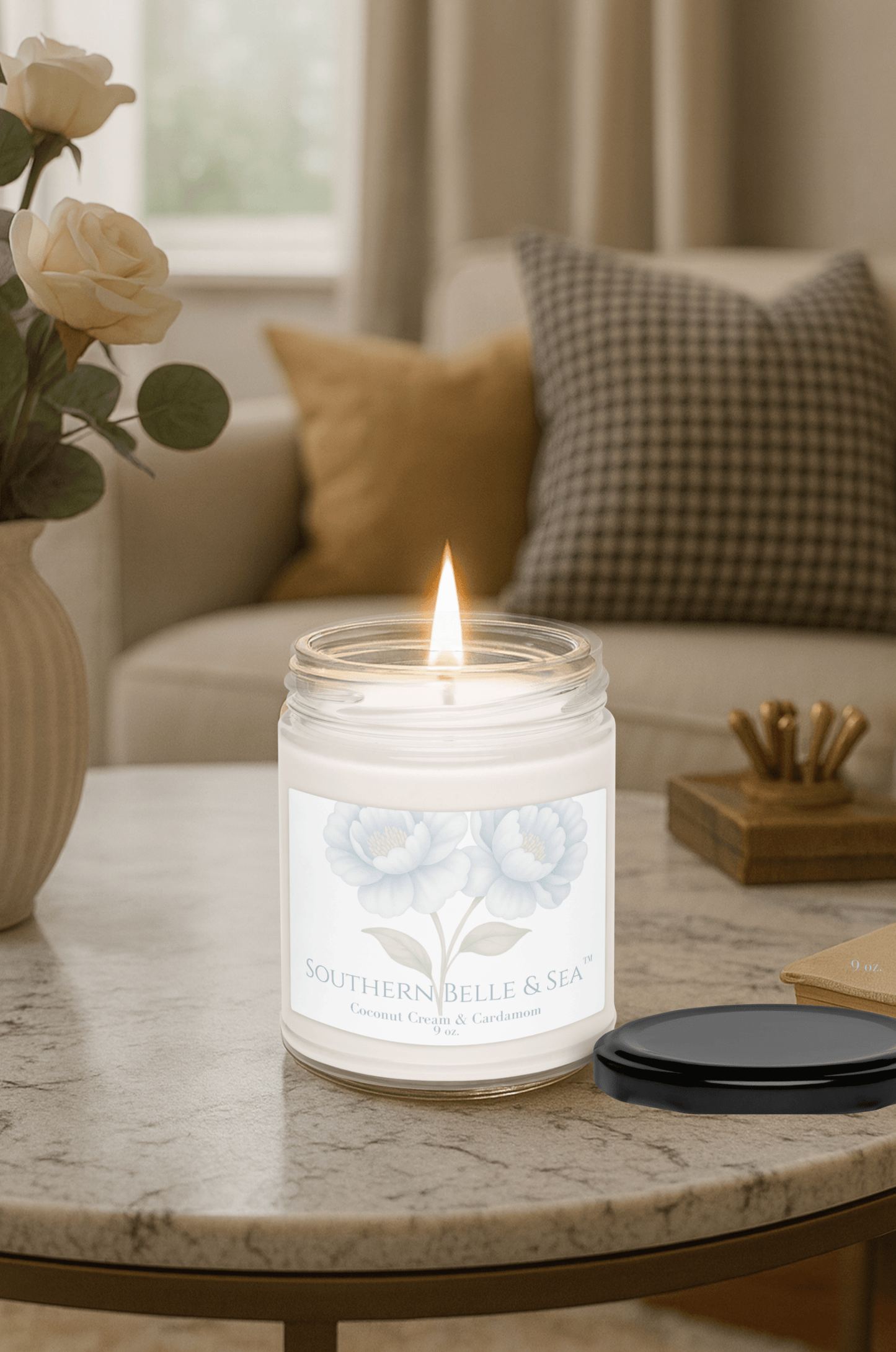 Coconut Cream & Cardamom Candle | Southern Belle & Sea™ - Southern Belle & Sea