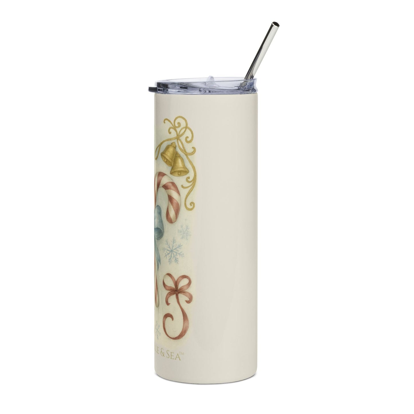 Double Candy Cane Holiday Tumbler — Classic Noel Edition | Southern Belle & Sea™ - Southern Belle & Sea