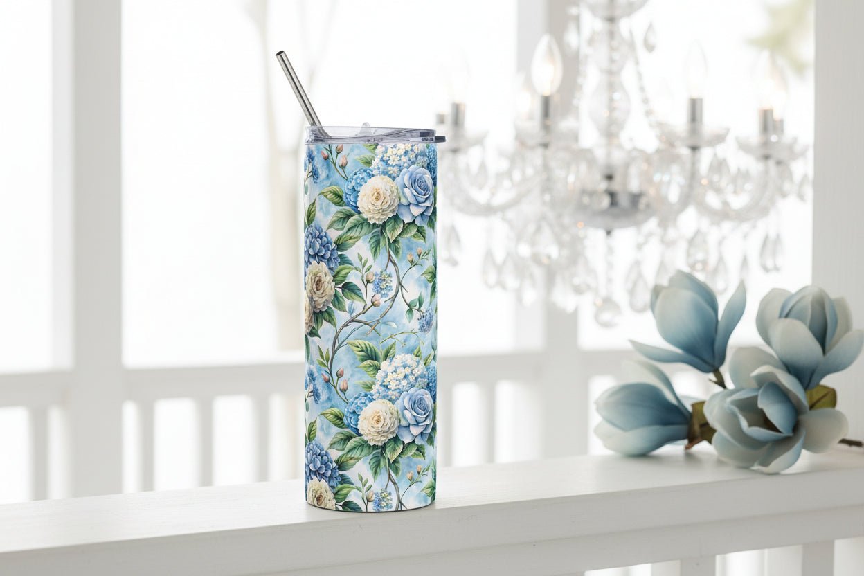 Faith in Bloom Stainless Steel Tumbler (20 oz) — Faith & Reflection Series | Southern Belle & Sea™ - Southern Belle & Sea