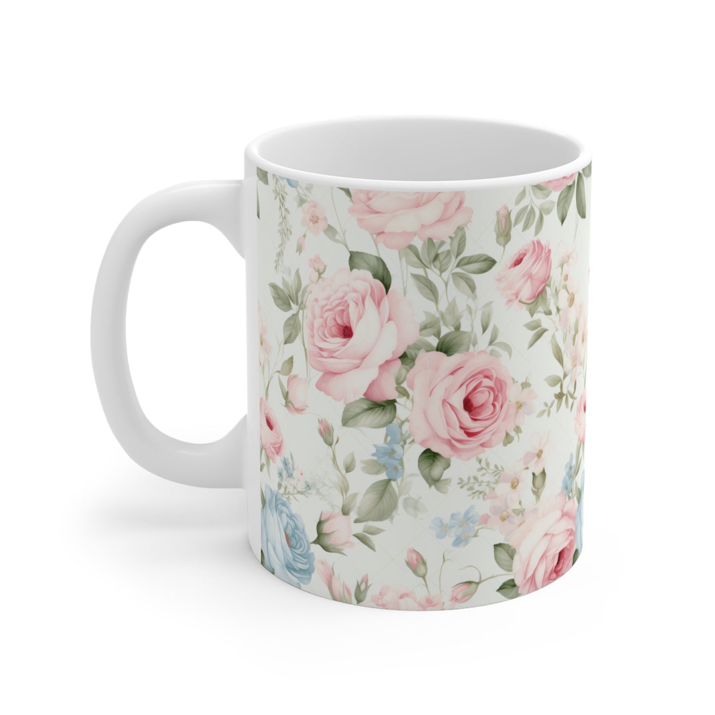 Garden Grace Floral Ceramic Mug — Garden Grace Series | Southern Belle & Sea™ - Southern Belle & Sea