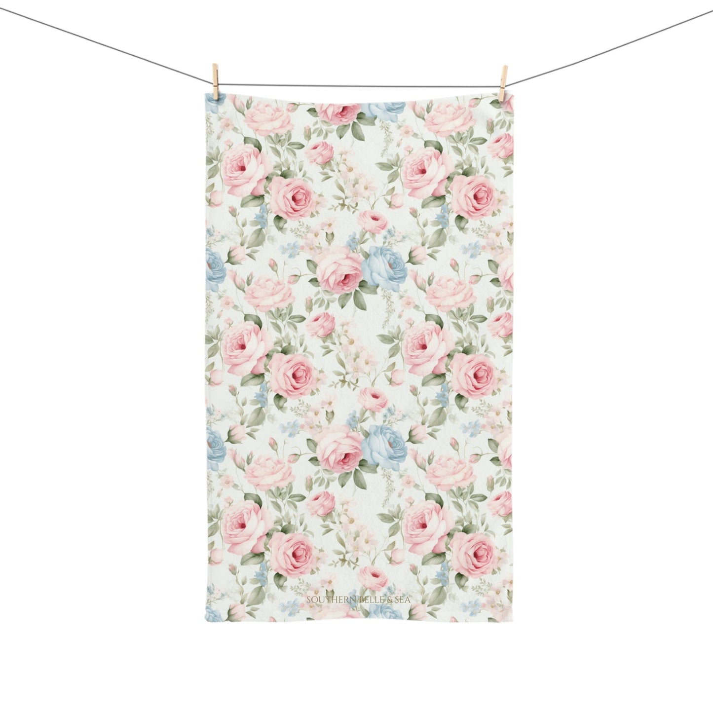 Garden Grace — Floral Hand Towel (16" × 28") | Southern Belle & Sea™ - Southern Belle & Sea