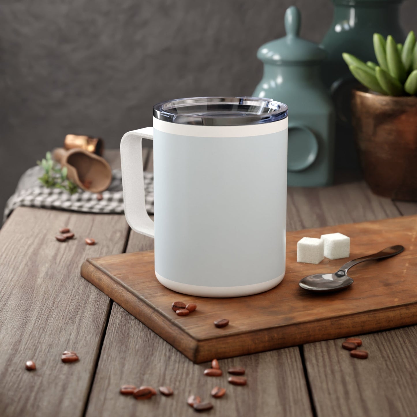 God Is My Refuge — Blue Floral Insulated Mug (10oz Stainless Steel, Psalm 46:1) | Southern Belle & Sea™ - Southern Belle & Sea