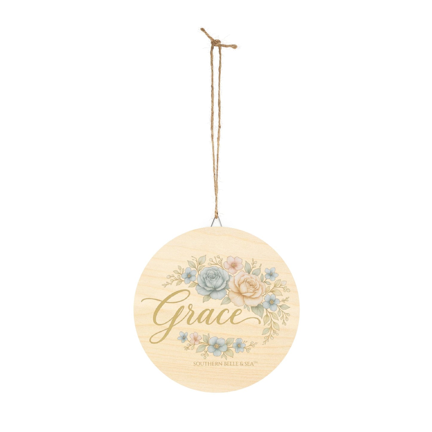 Grace Floral Wooden Wall Circle Sign — Virtue Collection | Southern Belle & Sea™ - Southern Belle & Sea