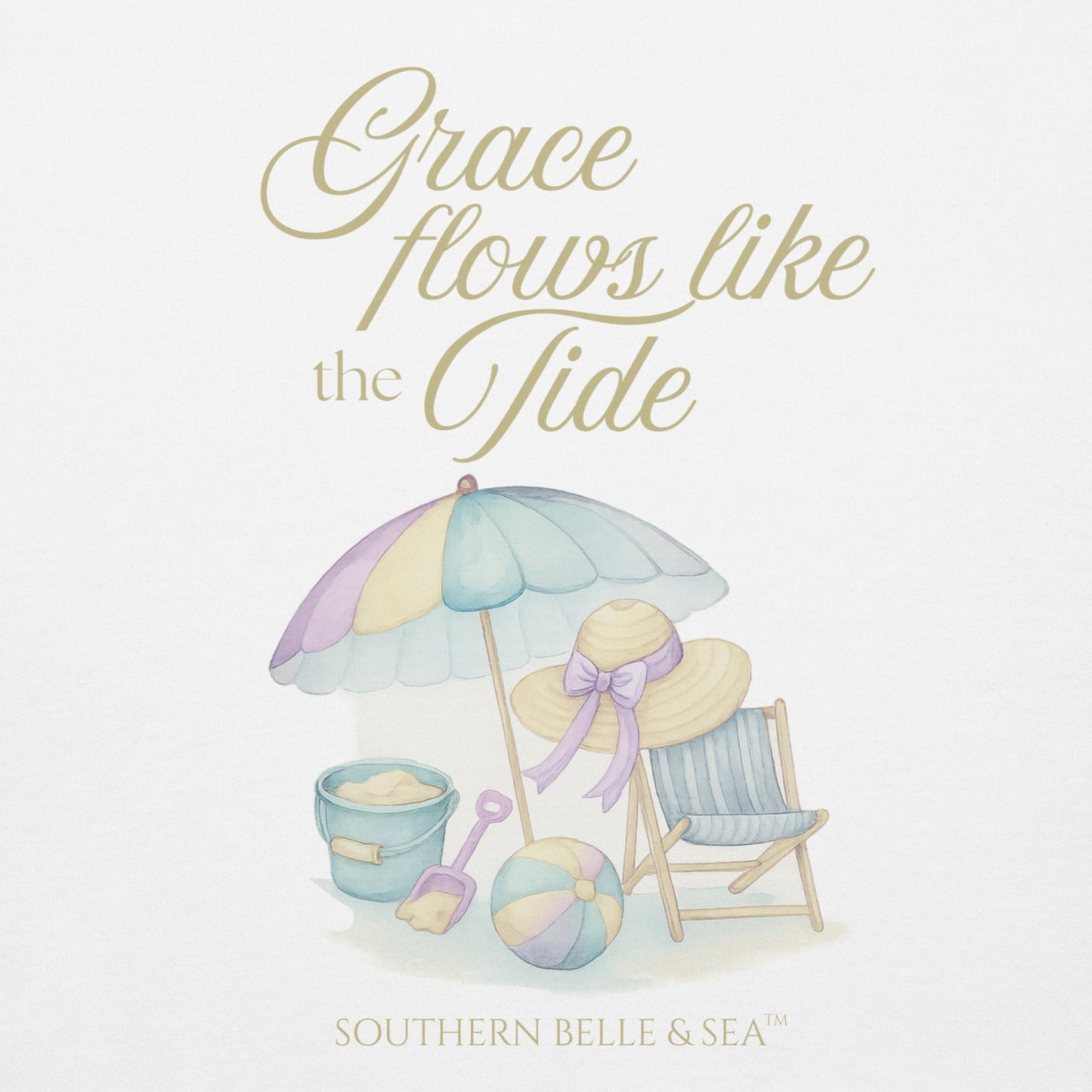 Grace Flows Like the Tide™ Sweatshirt — Southern Coastal Faith Collection | Southern Belle & Sea™ - Southern Belle & Sea
