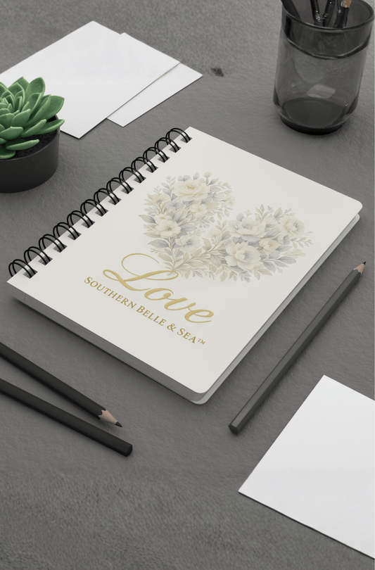 His Love™ Heart Floral Christian Journal – Scripture Notebook with 150 Lined Pages | Southern Belle & Sea™ - Southern Belle & Sea
