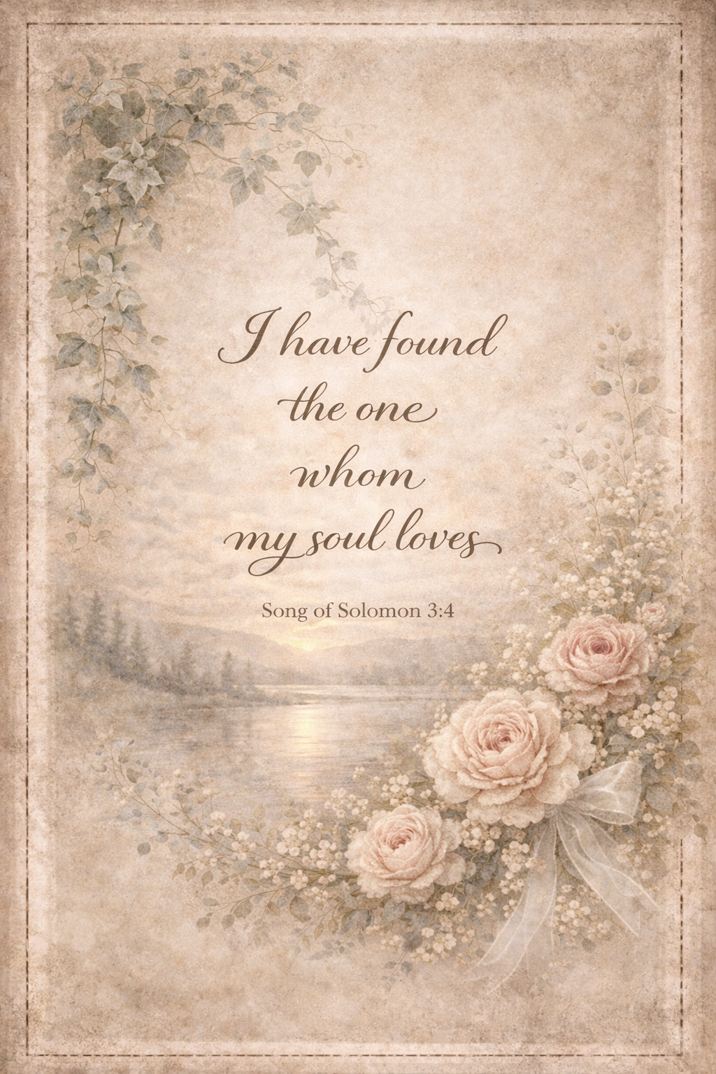 I Have Found the One Whom My Soul Loves — Song of Solomon 3:4 | Digital Scripture Wall Art - Southern Belle & Sea