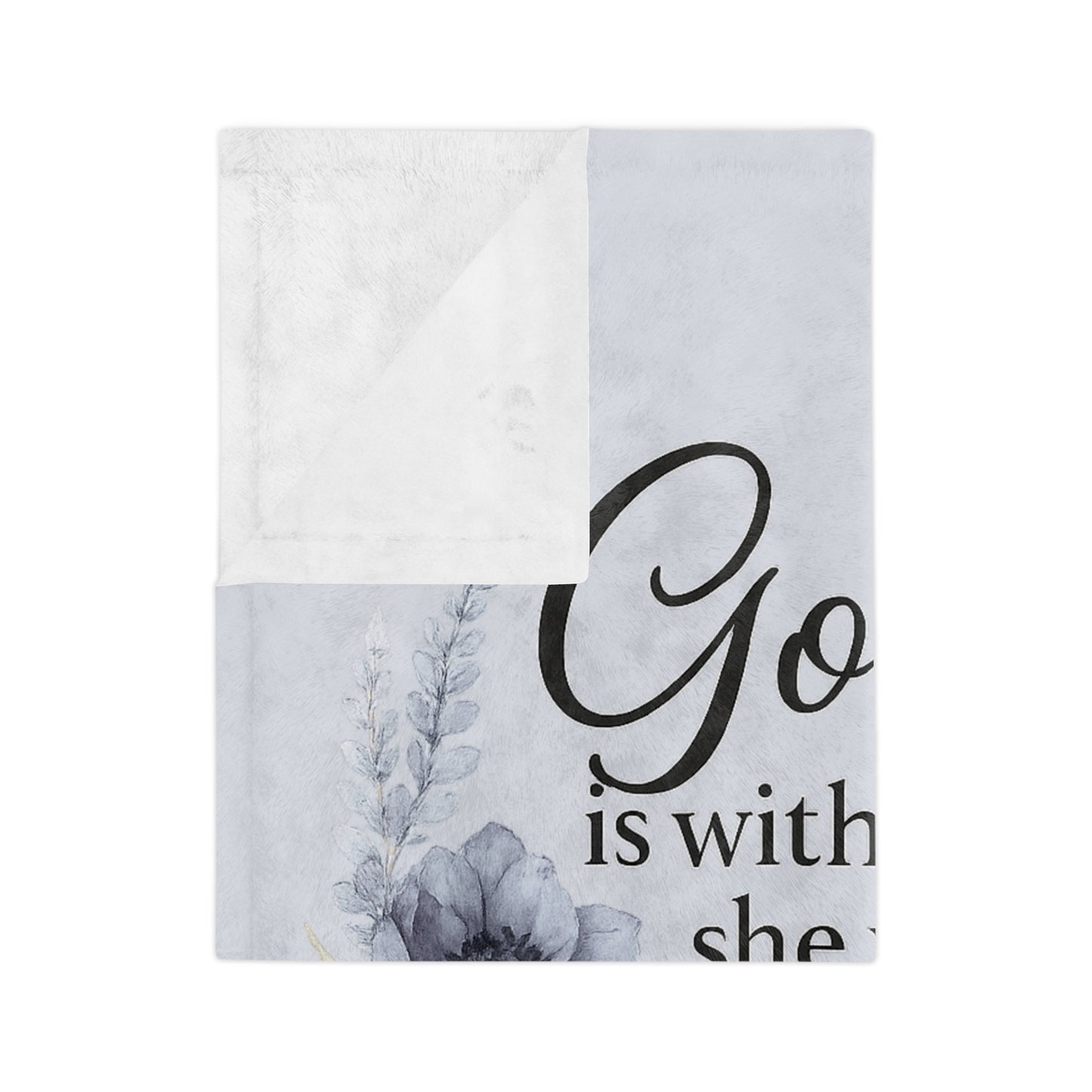 God Is Within Her” Blue Floral Blanket — Virtue Collection | Southern Belle & Sea™