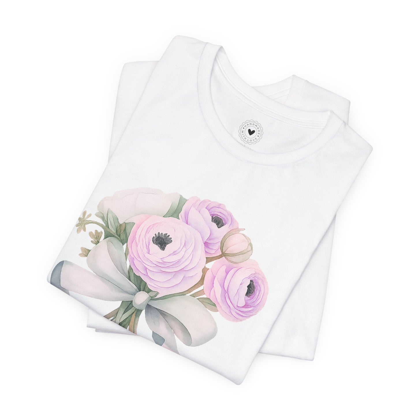 Floral-patterned fabric with a white background