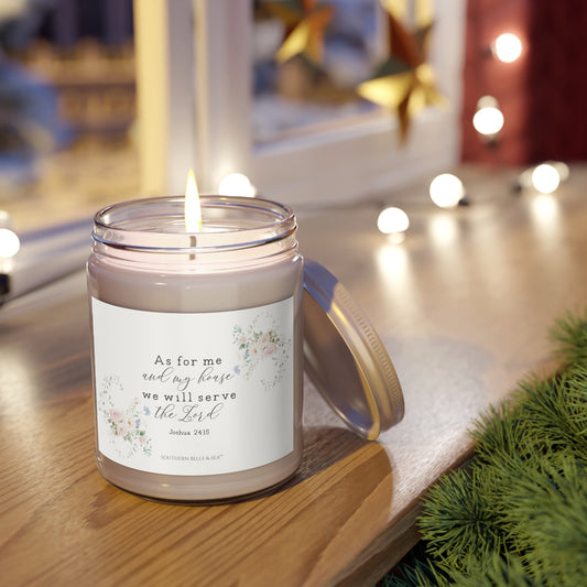 Faith-based eco soy candle with scripture design