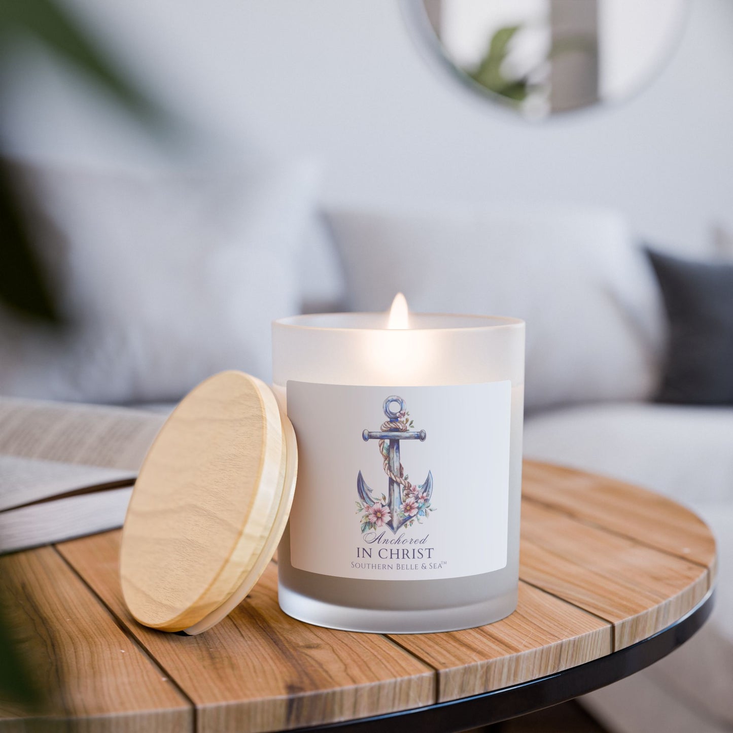 Anchored in Christ Frosted Candle — Southern Vows Bridal | Southern Belle & Sea™