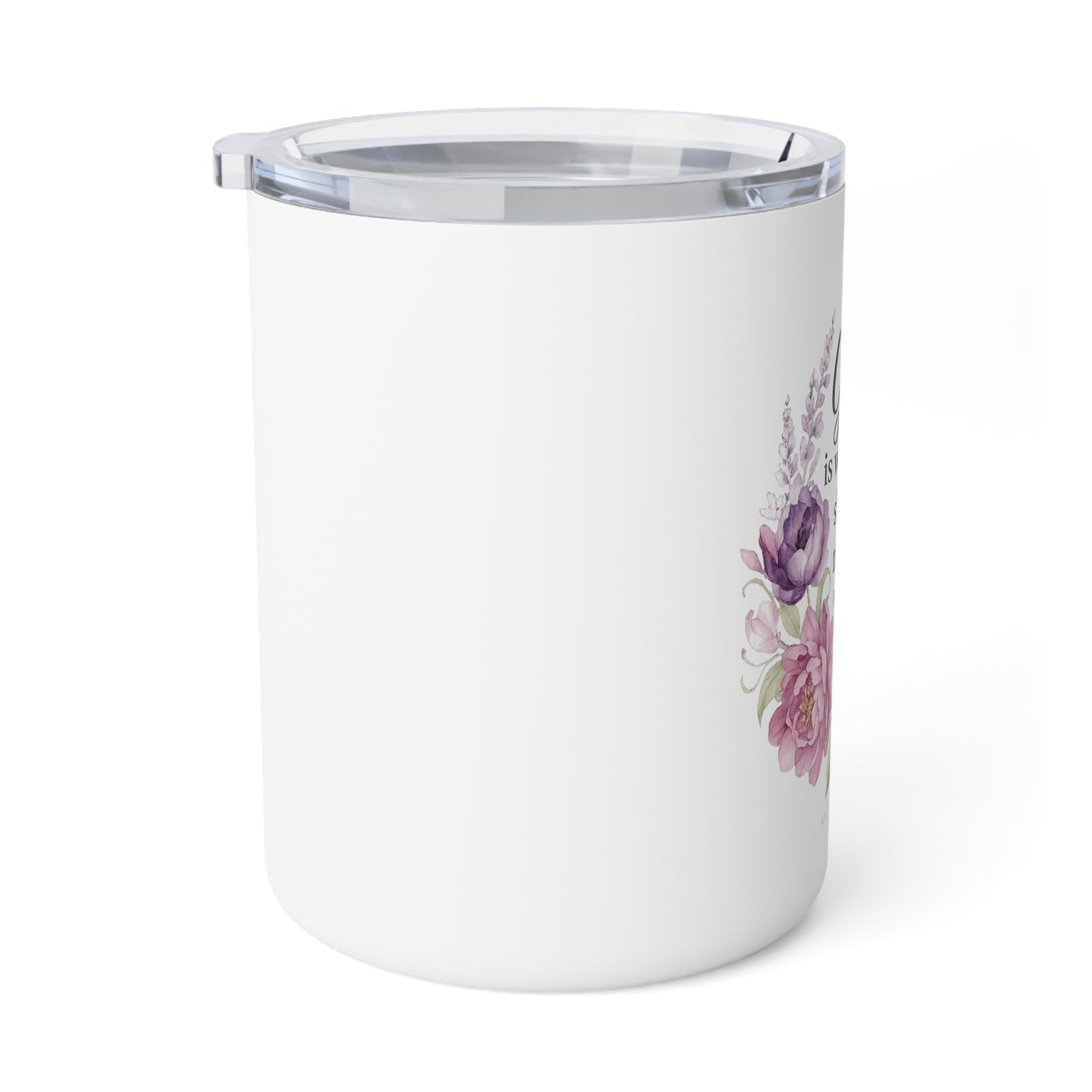 Faith-inspired Psalm 46:5 insulated mug with floral wrap design by Southern Belle & Sea™