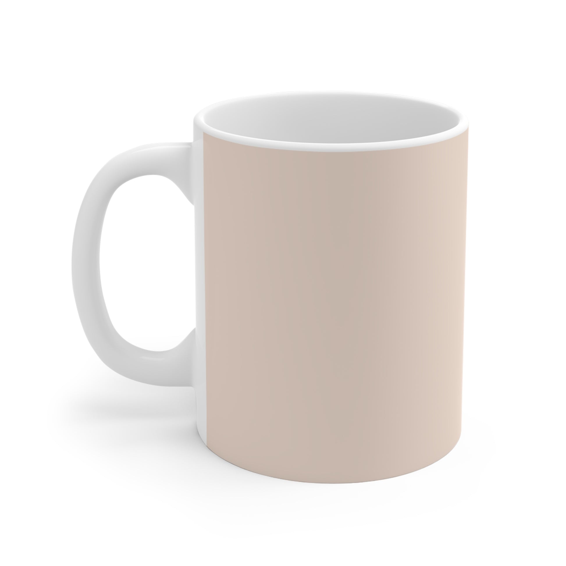Beige mug on a white background