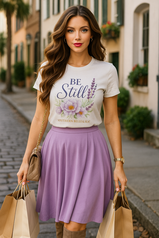 Be Still Floral Women’s Tee — Faith & Grace Collection by Southern Belle & Sea™