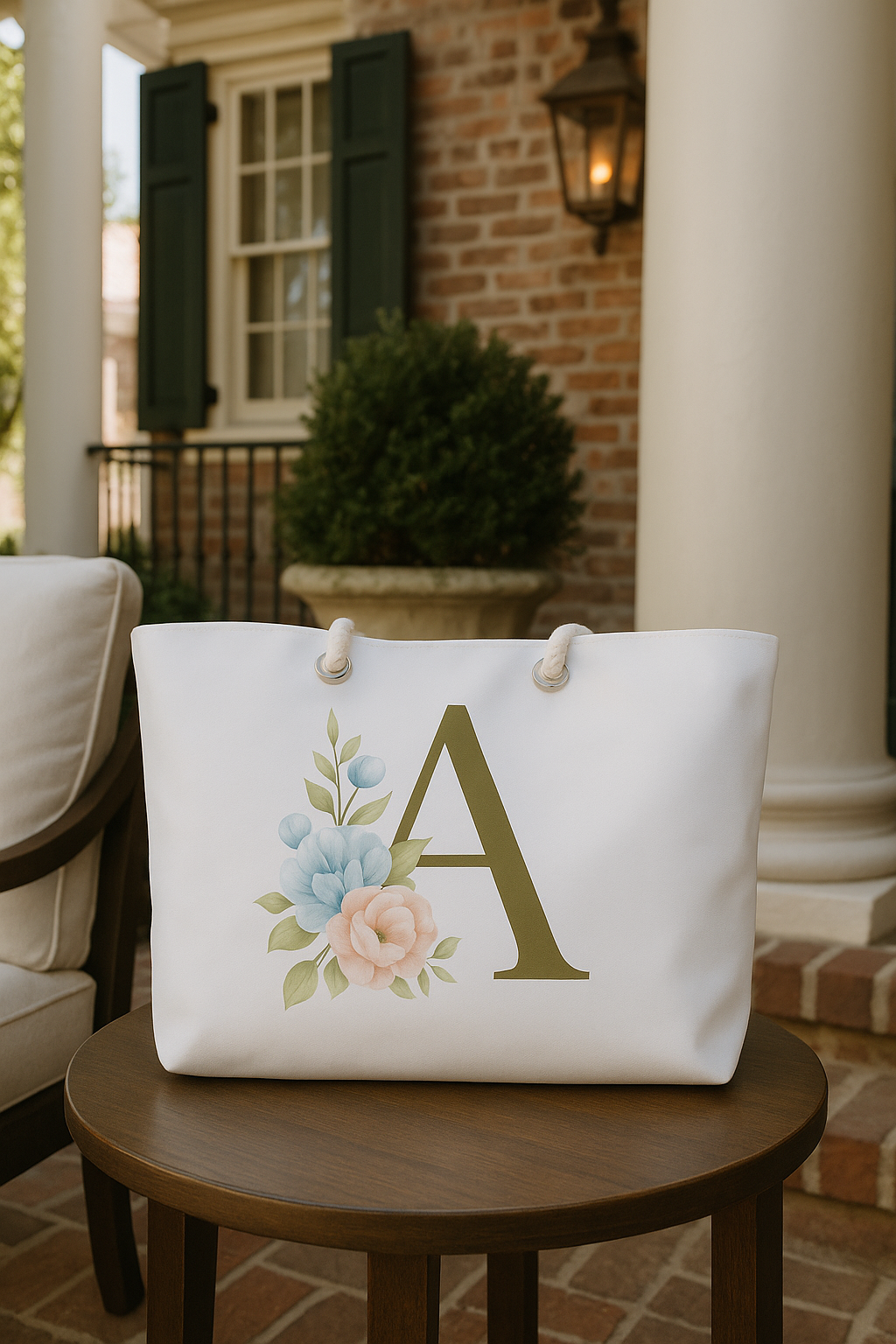 Monogram Oversized Weekender Bag – Letter A | Southern Belle & Sea™