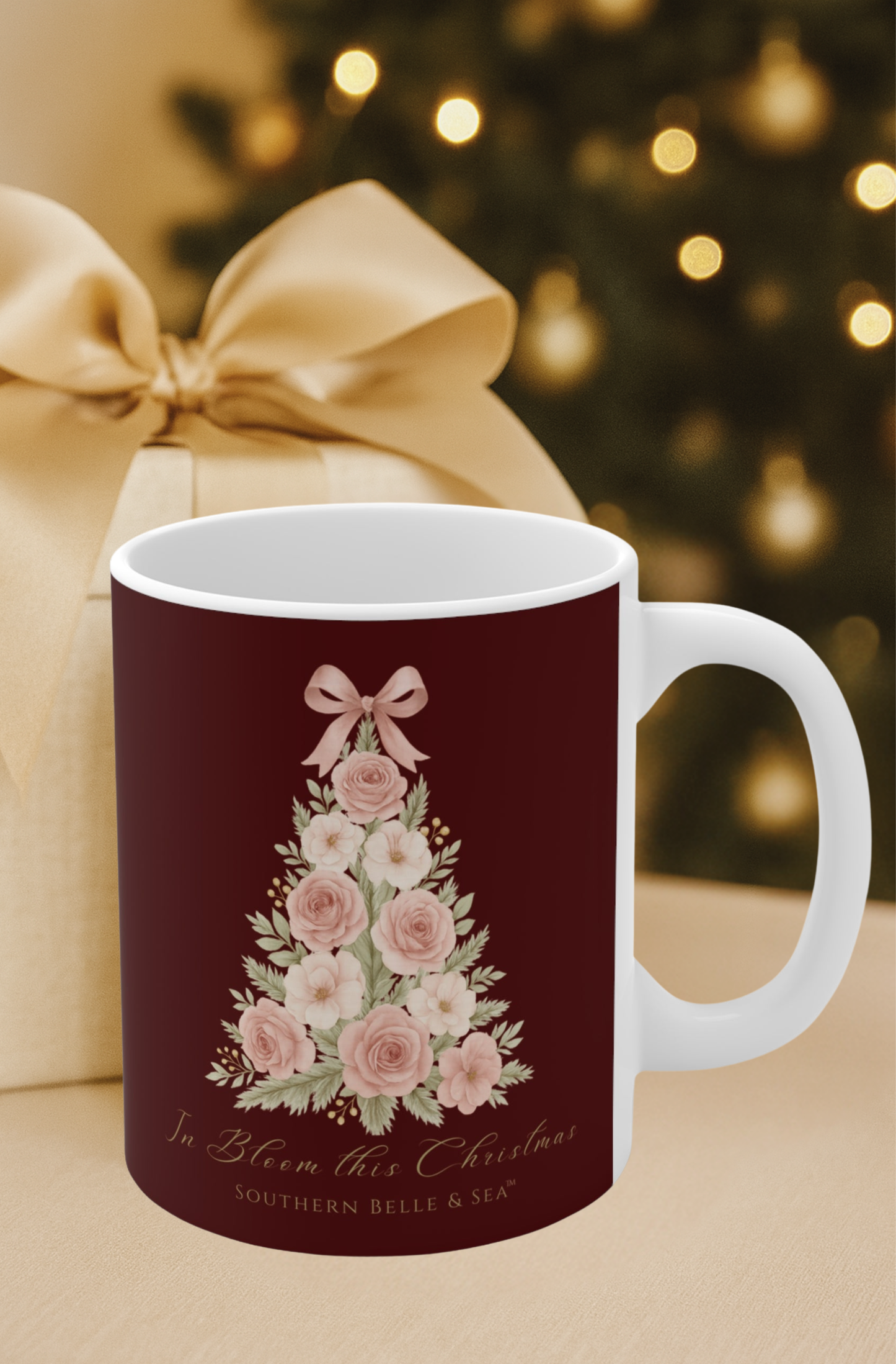In Bloom This Christmas Mug — Burgundy Edition | Southern Belle & Sea™