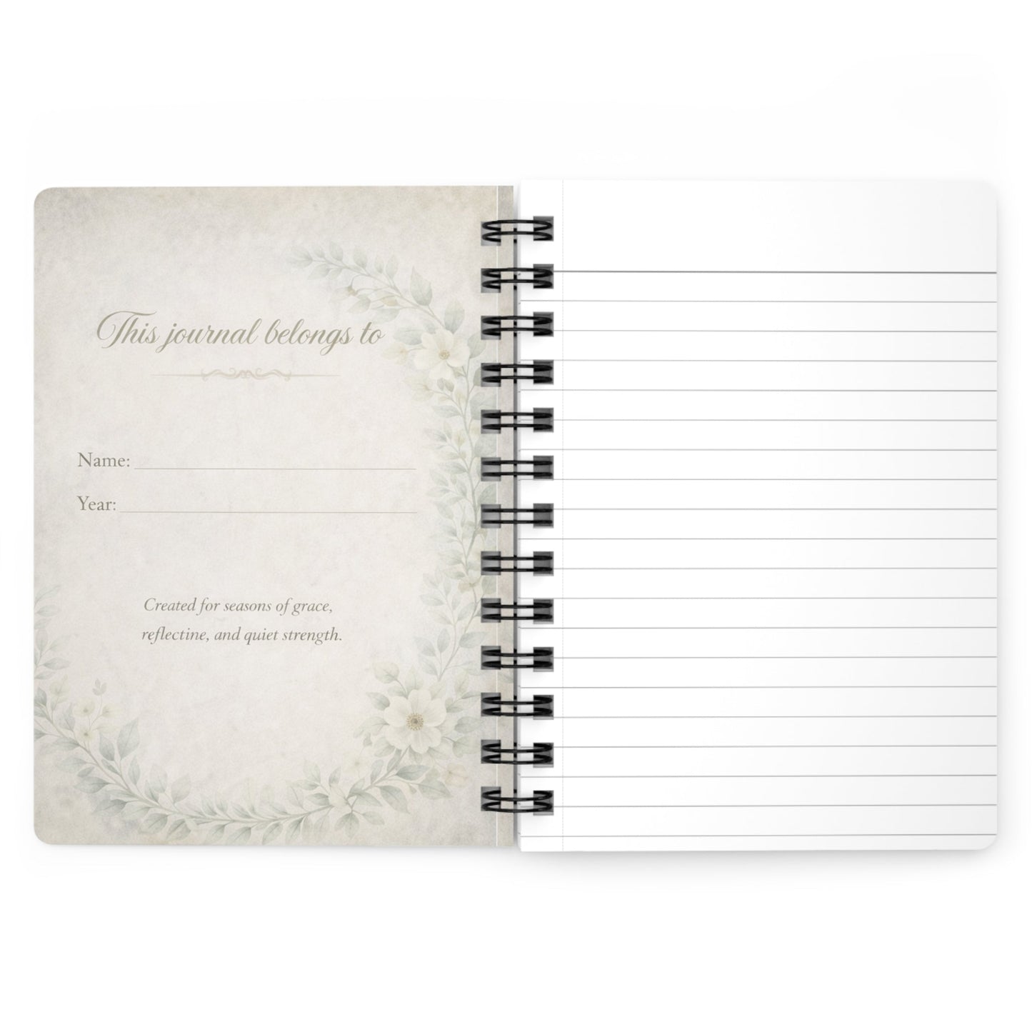 A Gentle Place to Begin Spiral Journal — Floral Elegance Collection | Southern Belle & Sea™ - Southern Belle & Sea