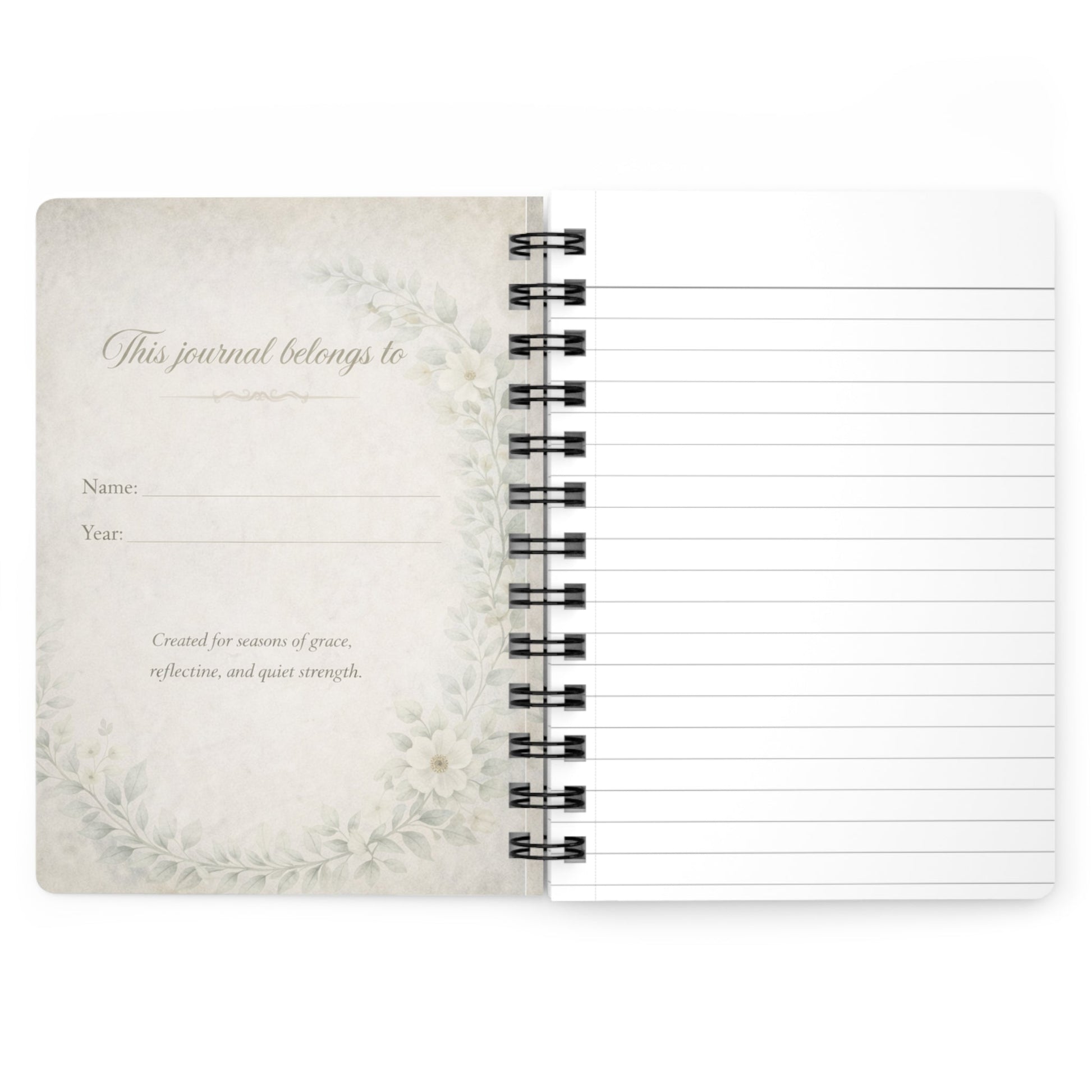 A Gentle Place to Begin Spiral Journal — Floral Elegance Collection | Southern Belle & Sea™ - Southern Belle & Sea
