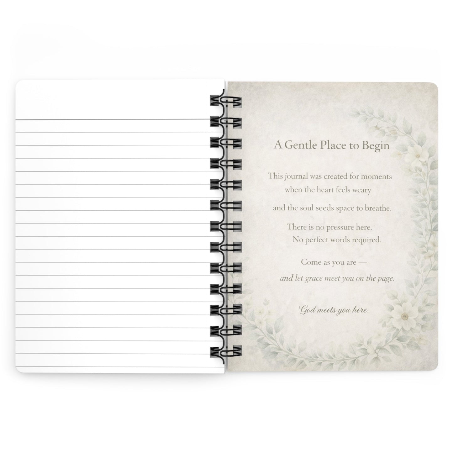 A Gentle Place to Begin Spiral Journal — Floral Elegance Collection | Southern Belle & Sea™ - Southern Belle & Sea