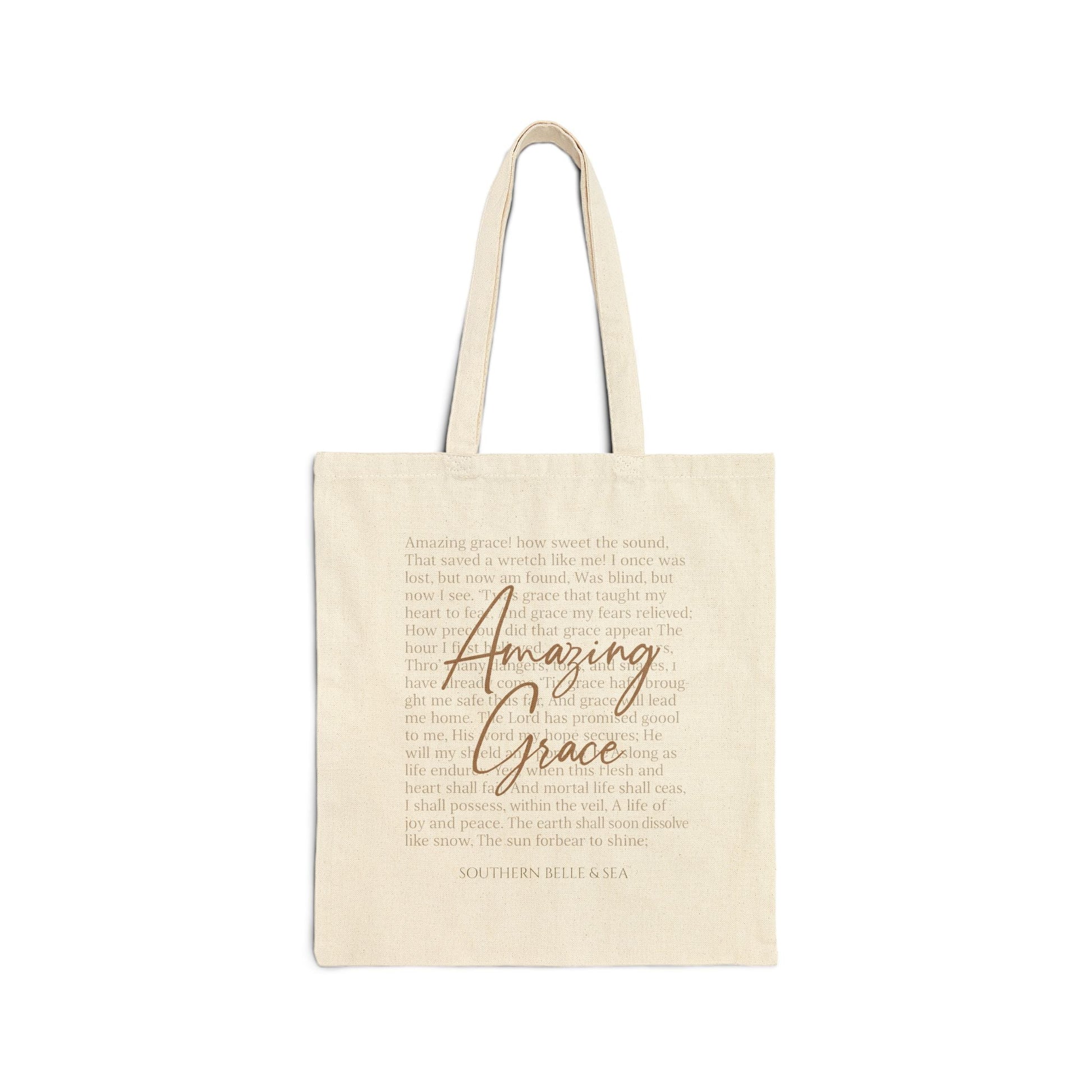 Amazing Grace Cotton Canvas Tote (15×16) — 12 Colors | Southern Belle & Sea™ - Southern Belle & Sea