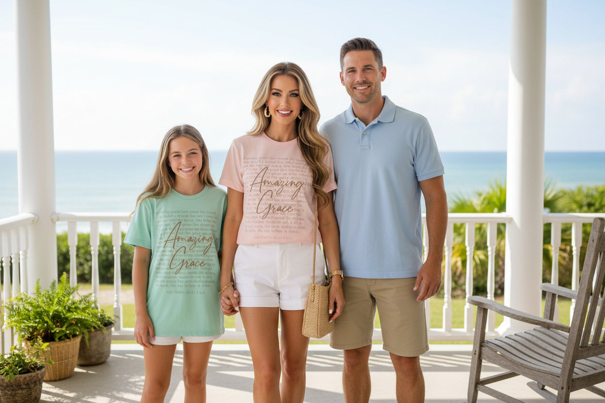 Amazing Grace Faith Tee — 12 Colors | Southern Belle & Sea™ - Southern Belle & Sea