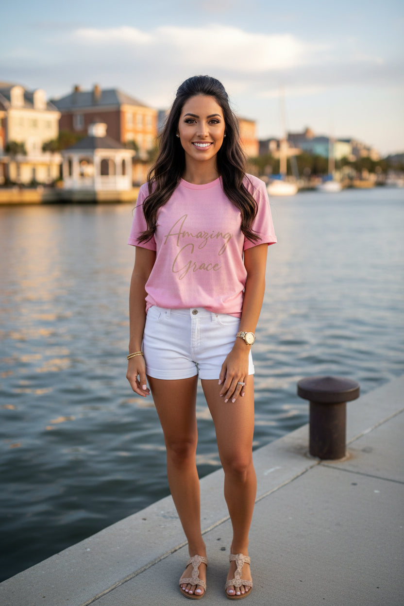 Amazing Grace Faith Tee — 12 Colors | Southern Belle & Sea™ - Southern Belle & Sea