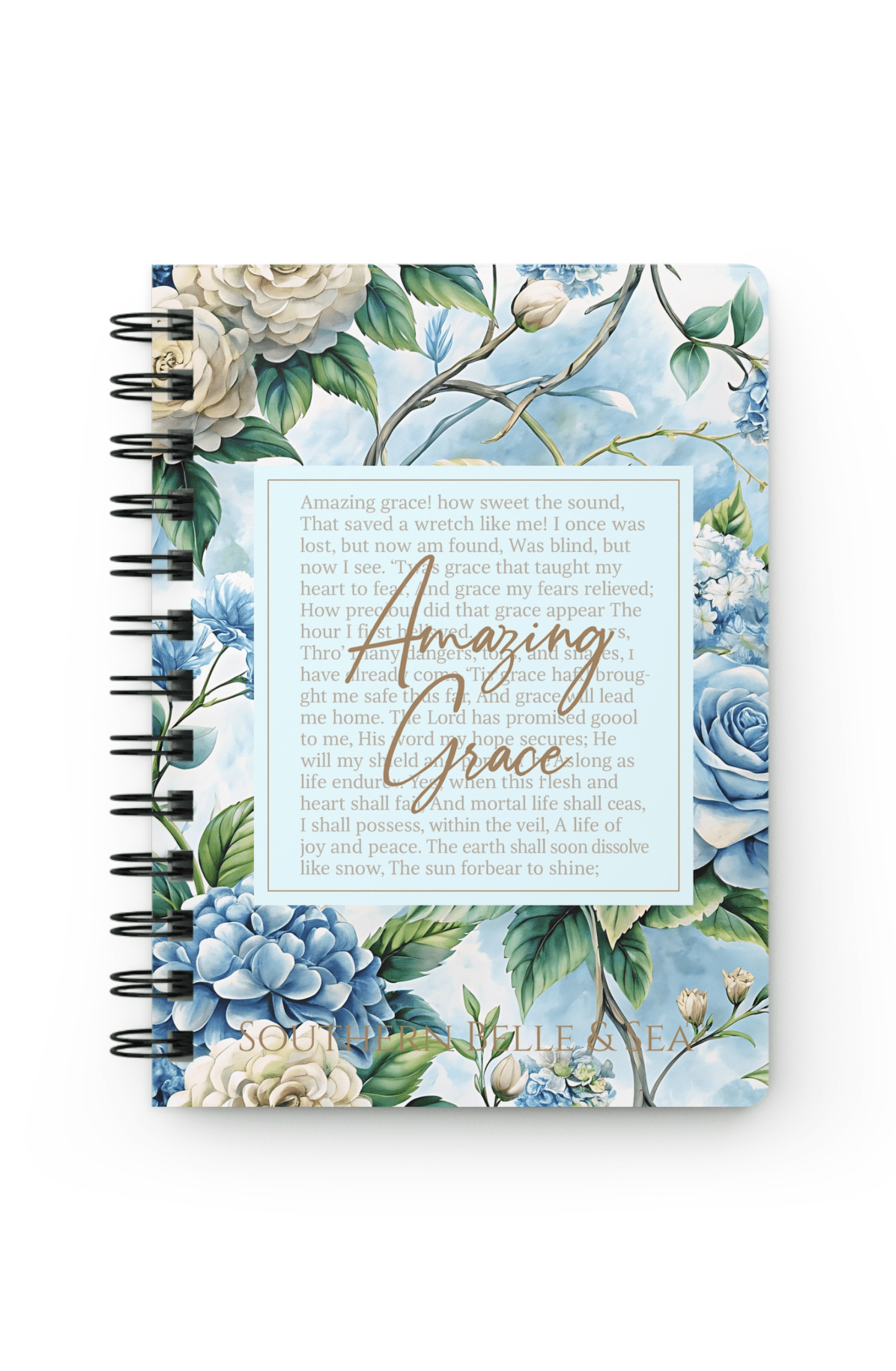 Amazing Grace Journal — Faith & Reflection Series | Inspirational Floral Spiral Notebook | Southern Belle & Sea™ - Southern Belle & Sea