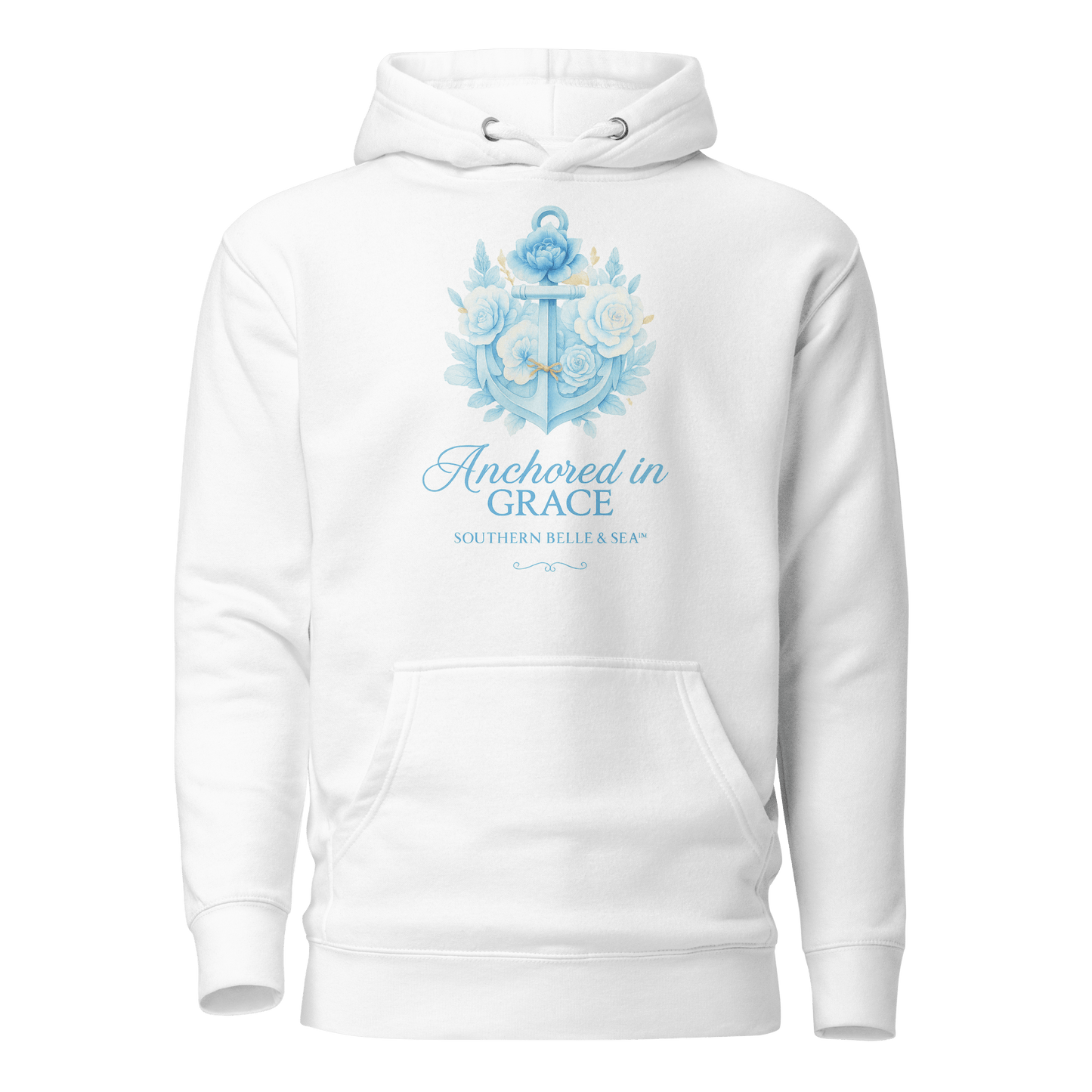Anchored in Grace Hooded Sweatshirt | Southern Belle & Sea™ - Southern Belle & Sea