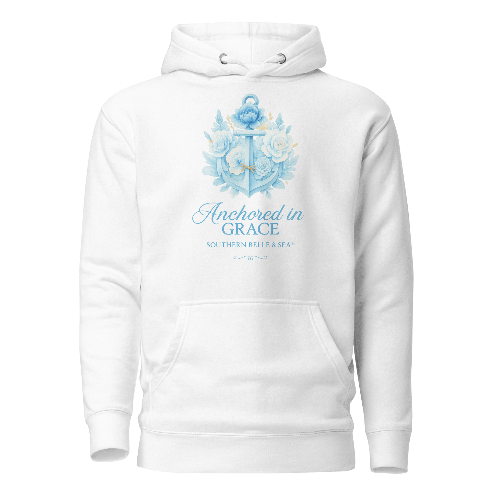 Anchored in Grace Hooded Sweatshirt | Southern Belle & Sea™ - Southern Belle & Sea