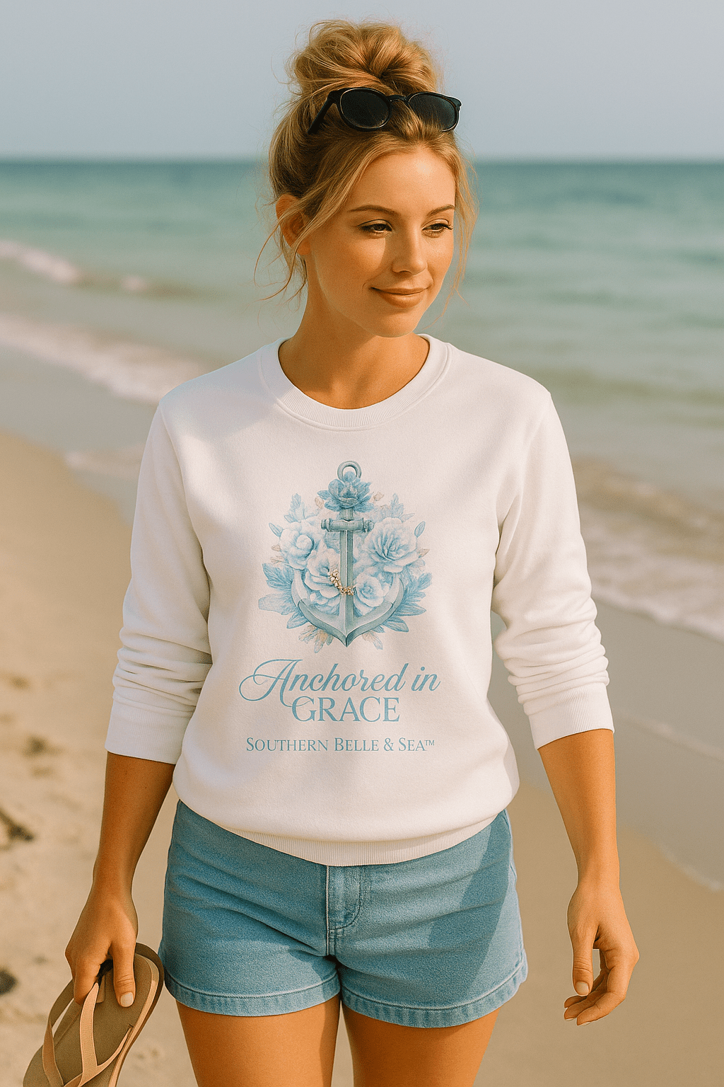Anchored in Grace | Premium Sweatshirt | Southern Belle & Sea™ - Southern Belle & Sea