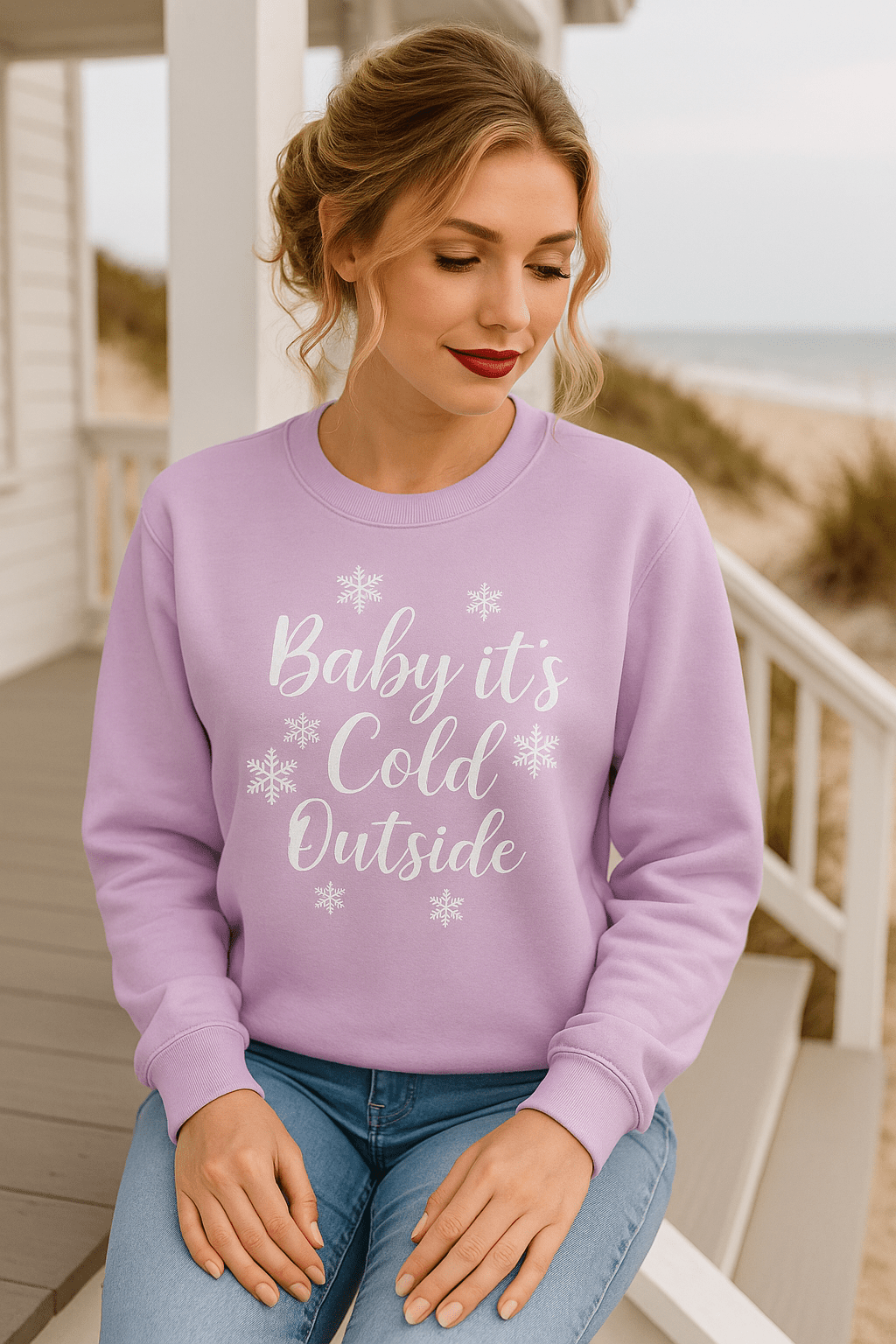 “Baby It’s Cold Outside” Christmas Sweatshirt — 6 Colors | Southern Belle & Sea™ - Southern Belle & Sea