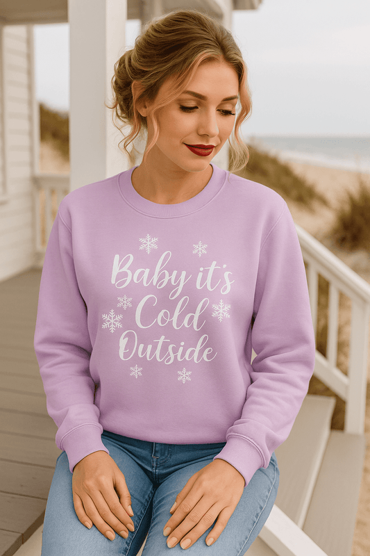 “Baby It’s Cold Outside” Christmas Sweatshirt — 6 Colors | Southern Belle & Sea™ - Southern Belle & Sea