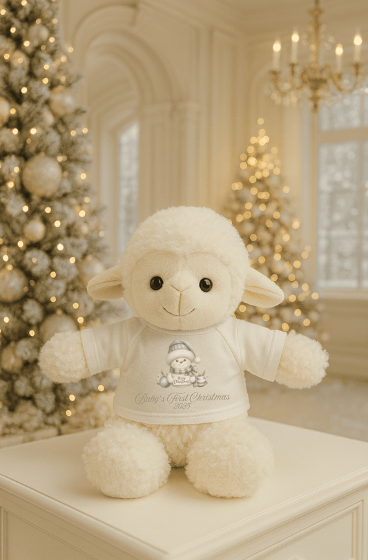 Baby’s First Christmas Lamb Plush — Personalized Holiday Keepsake | Southern Belle & Sea™ - Southern Belle & Sea