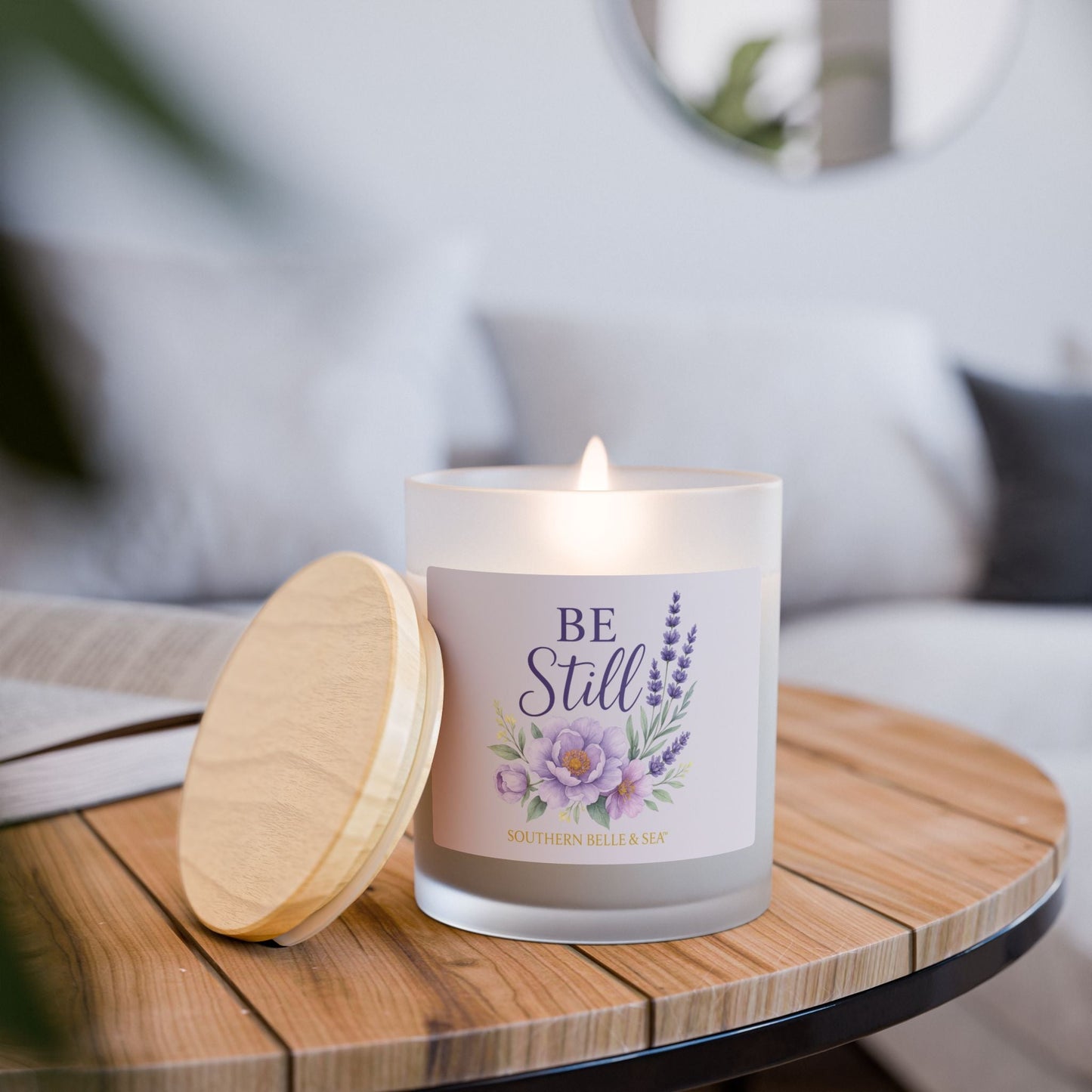 Be Still Frosted Glass Candle — Faith & Grace Series | Southern Belle & Sea - Southern Belle & Sea