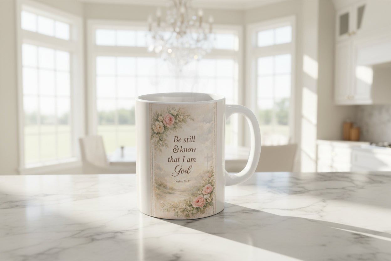 Be Still & Know That I Am God Mug — Psalm 46:10 | Southern Belle & Sea™ - Southern Belle & Sea