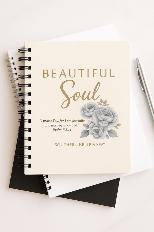 Beautiful Soul Spiral Bound Journal — Inspirational Floral Stationery | Southern Belle & Sea™ - Southern Belle & Sea