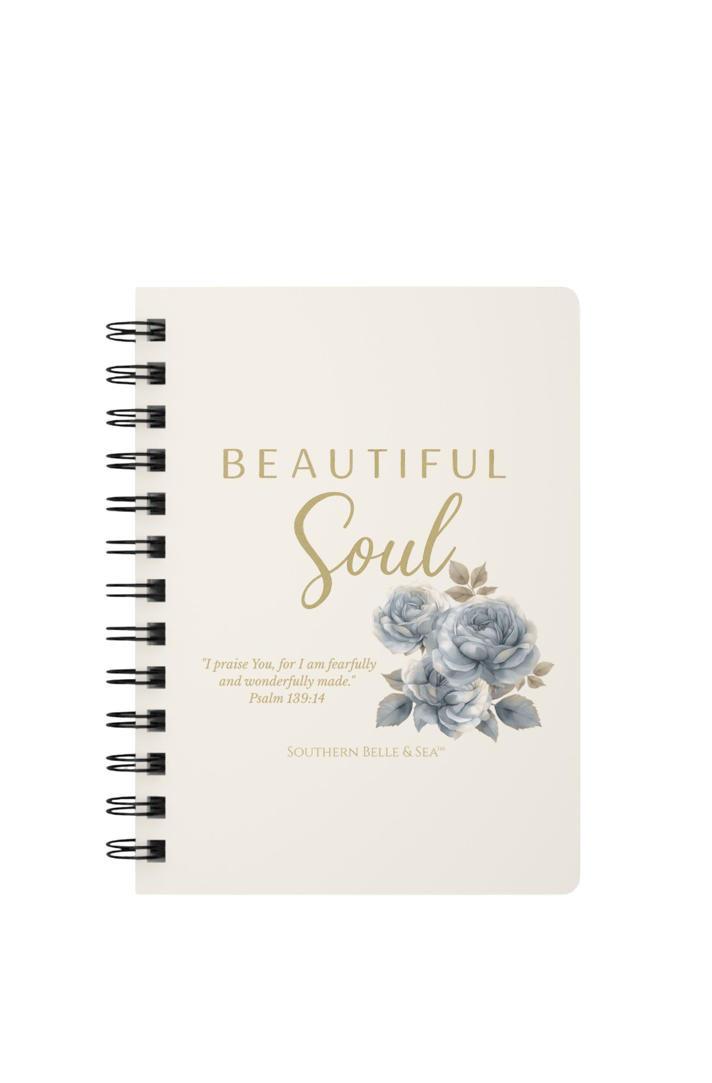 Beautiful Soul Spiral Bound Journal — Inspirational Floral Stationery | Southern Belle & Sea™ - Southern Belle & Sea