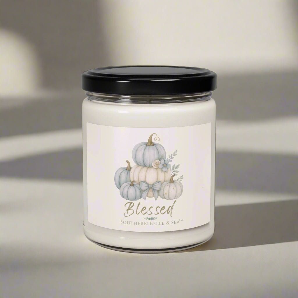 Blessed — Blue Pumpkin Candle (9oz) — Virtue Collection | Southern Belle & Sea™ - Southern Belle & Sea