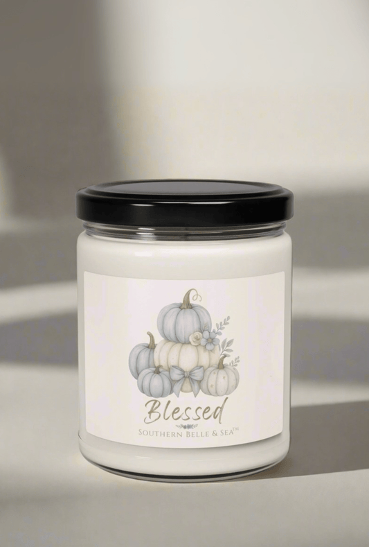 Blessed — Blue Pumpkin Candle (9oz) — Virtue Collection | Southern Belle & Sea™ - Southern Belle & Sea