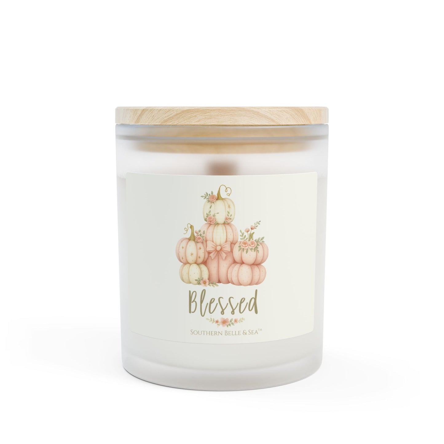 BLESSED Candle (Pink Pumpkin Floral) — Virtue Collection | Southern Belle & Sea™ - Southern Belle & Sea