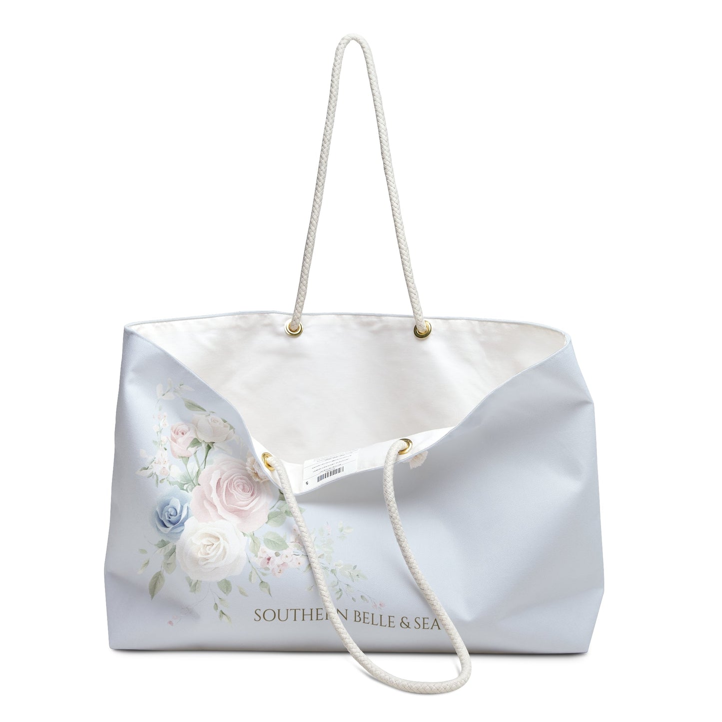 Blue Rose & Ivory Bloom Weekender Tote — Rachel Grace Collection™ | Southern Belle & Sea™ - Southern Belle & Sea