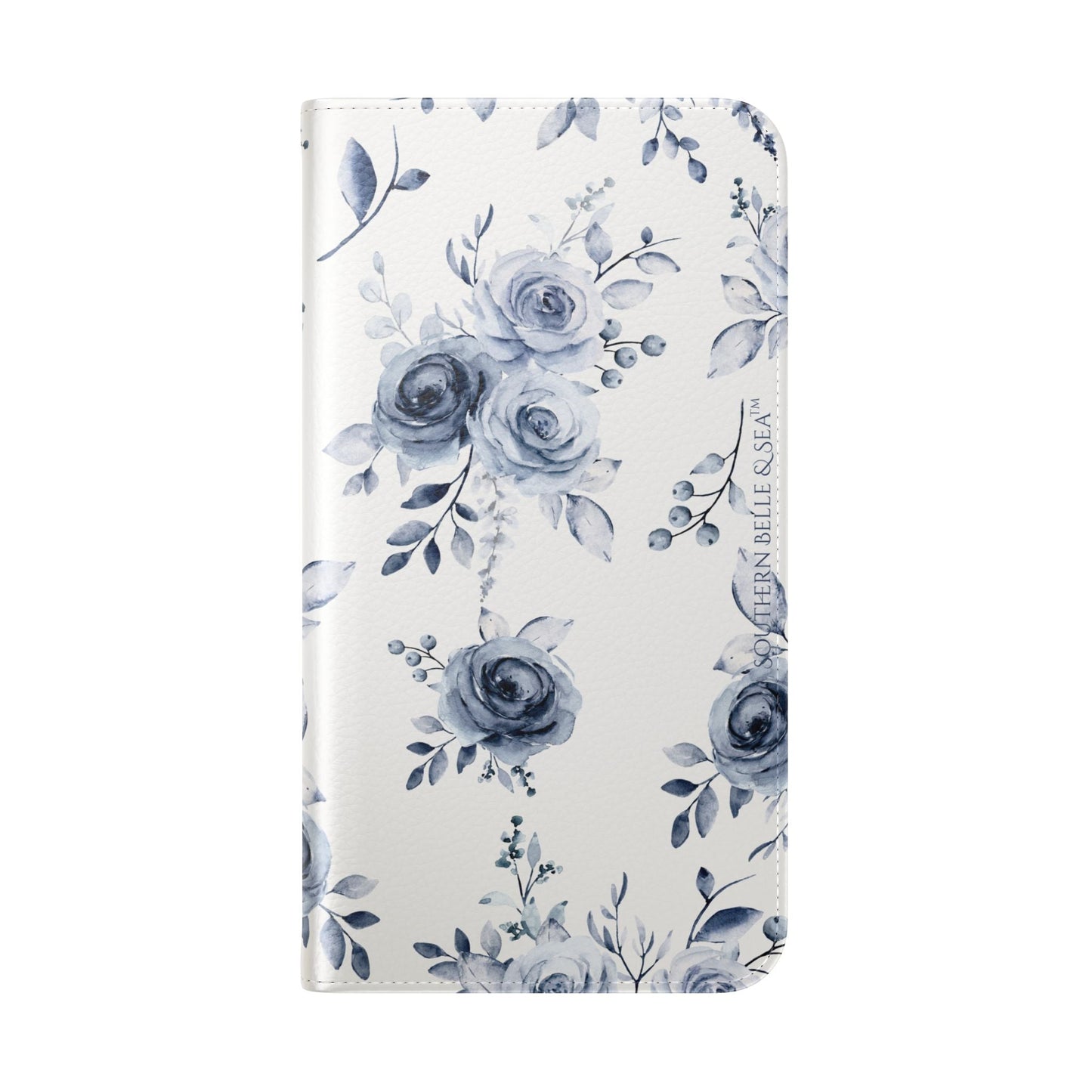 Blue Willow Rose iPhone Flip Case — Blue Willow Rose Collection | Southern Belle & Sea™ - Southern Belle & Sea