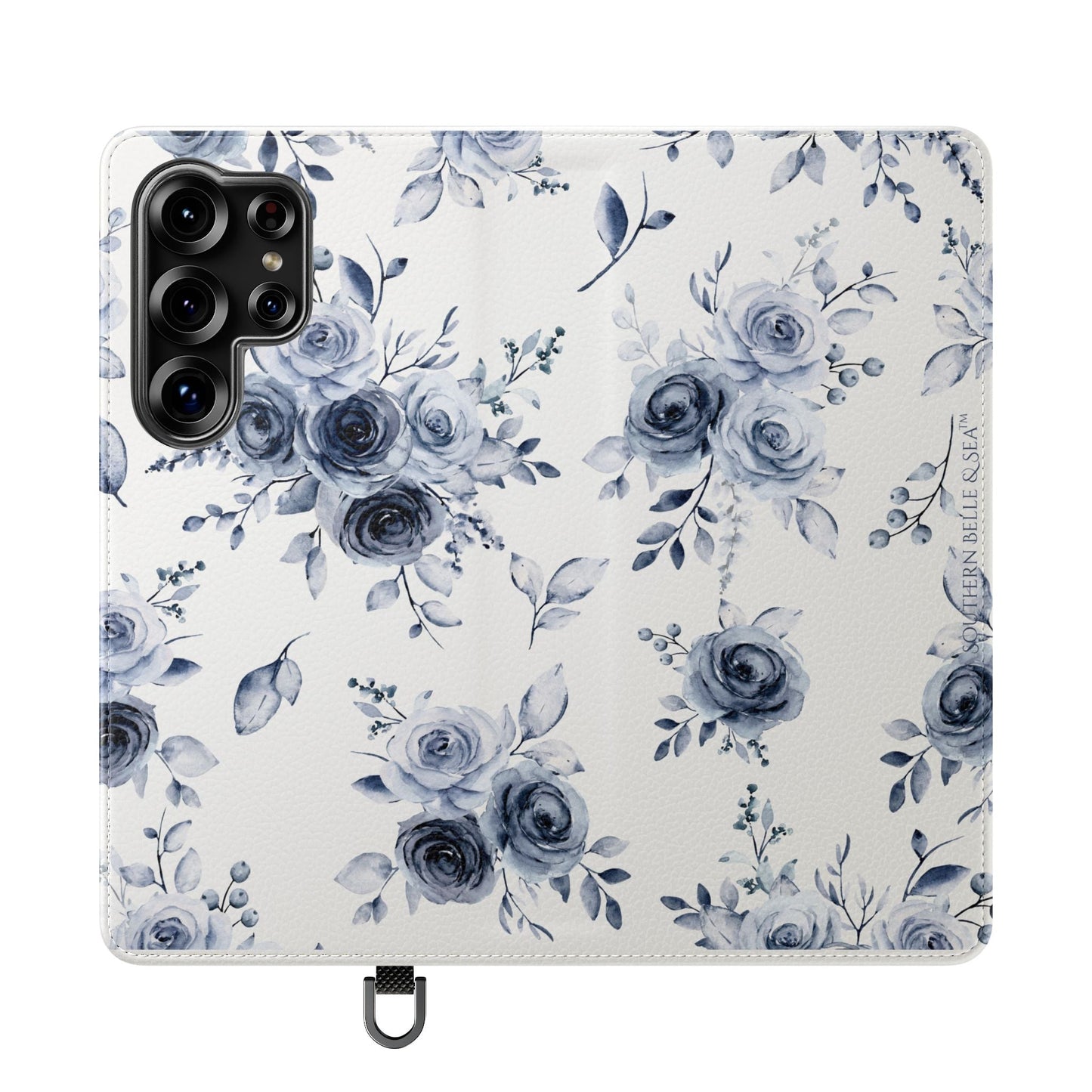 Blue Willow Rose iPhone Flip Case — Blue Willow Rose Collection | Southern Belle & Sea™ - Southern Belle & Sea