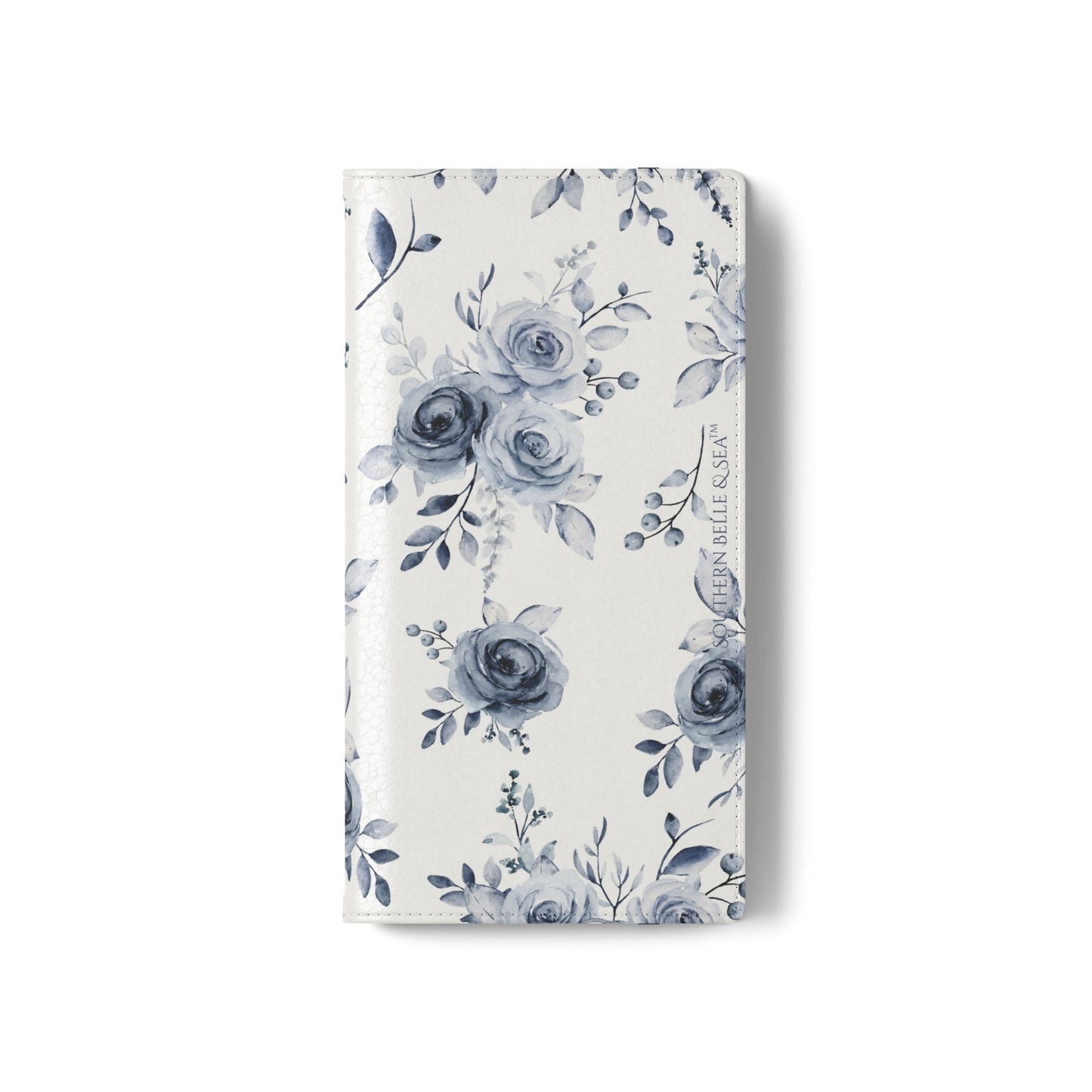Blue Willow Rose iPhone Flip Case — Blue Willow Rose Collection | Southern Belle & Sea™ - Southern Belle & Sea