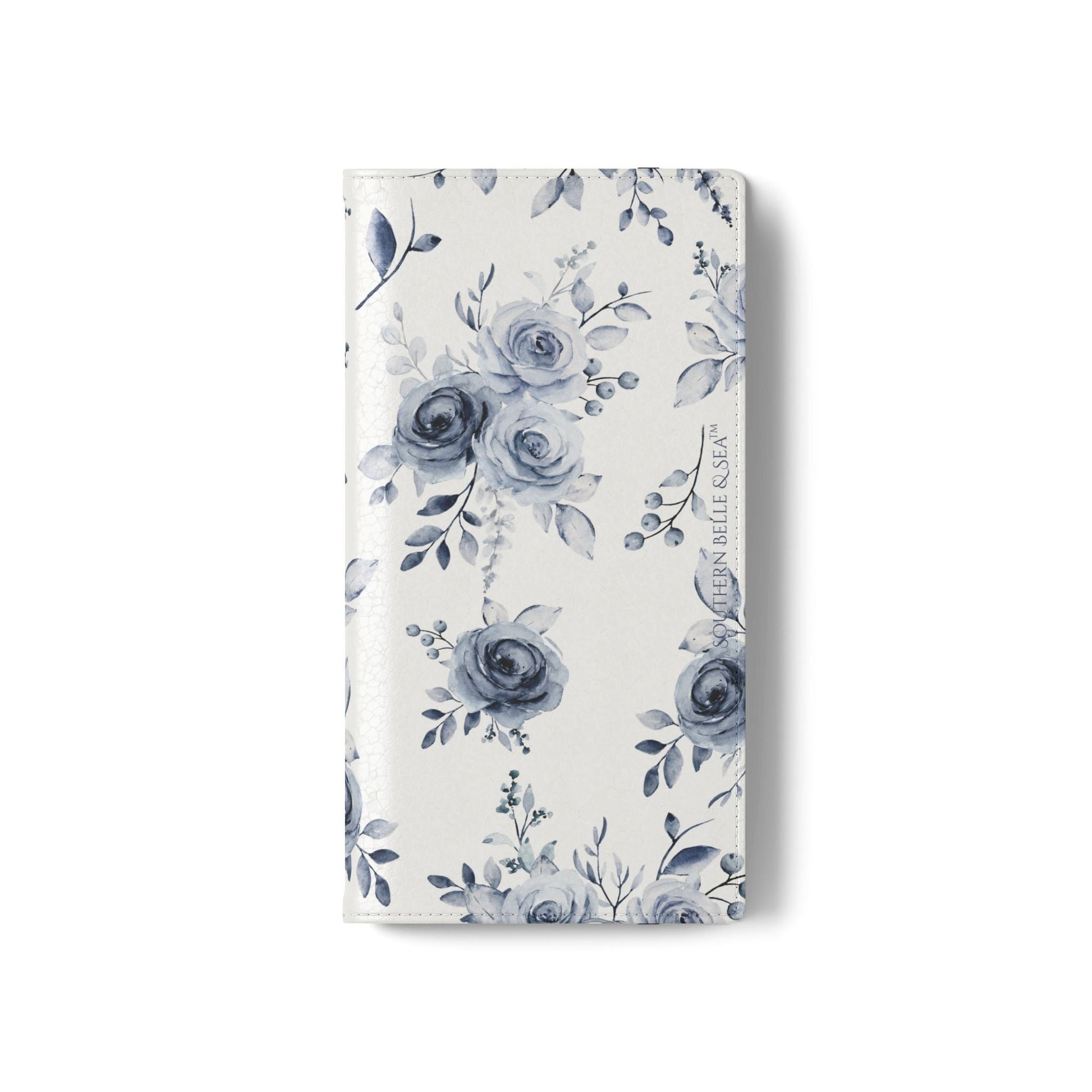 Blue Willow Rose iPhone Flip Case — Blue Willow Rose Collection | Southern Belle & Sea™ - Southern Belle & Sea