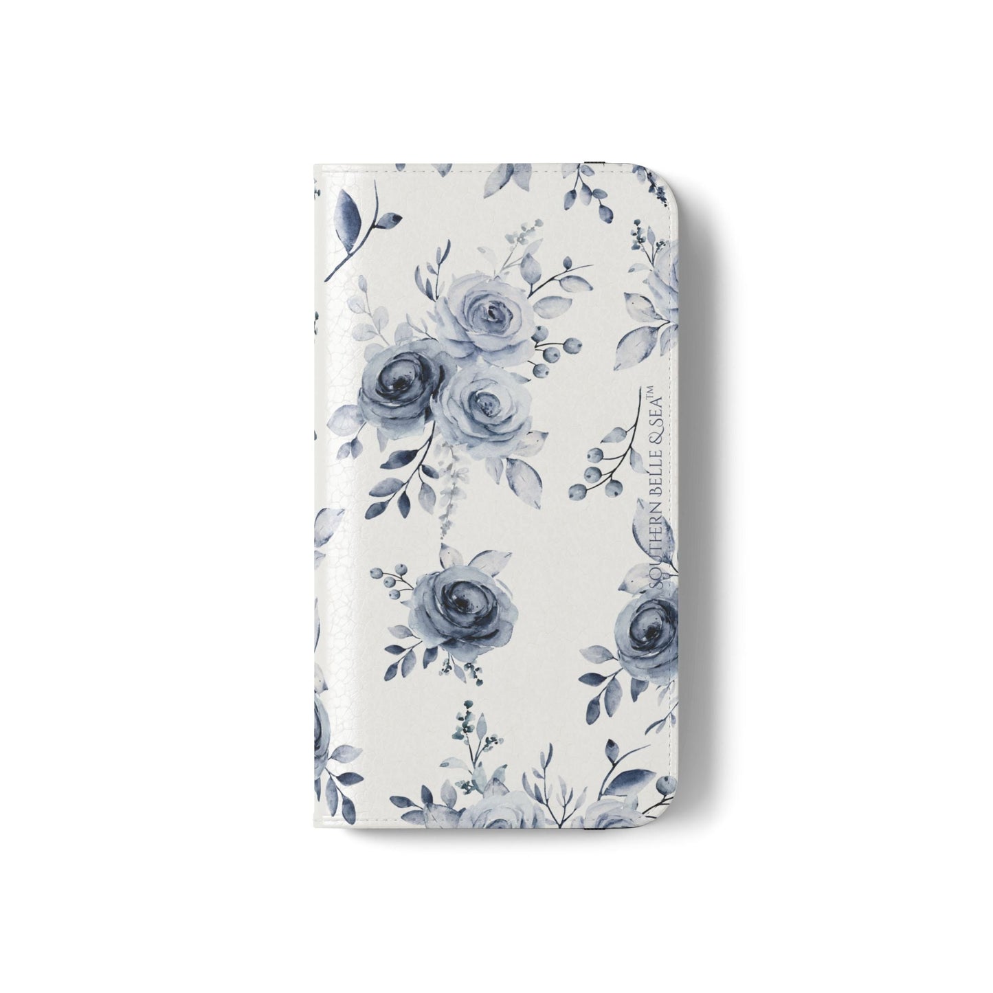 Blue Willow Rose iPhone Flip Case — Blue Willow Rose Collection | Southern Belle & Sea™ - Southern Belle & Sea