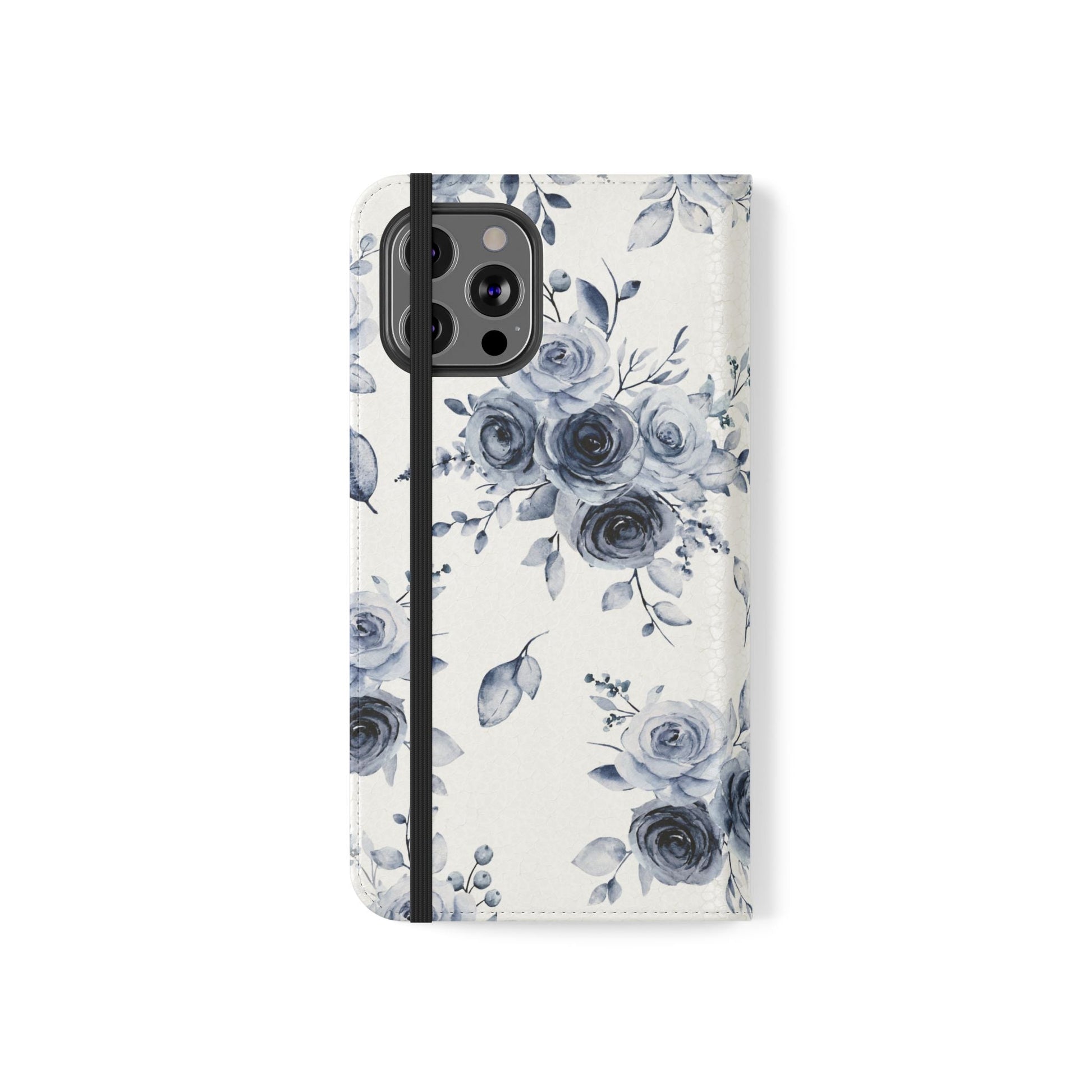 Blue Willow Rose iPhone Flip Case — Blue Willow Rose Collection | Southern Belle & Sea™ - Southern Belle & Sea