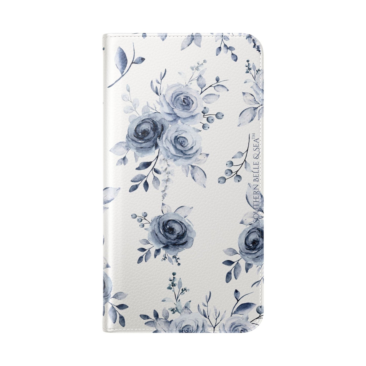Blue Willow Rose iPhone Flip Case — Blue Willow Rose Collection | Southern Belle & Sea™ - Southern Belle & Sea