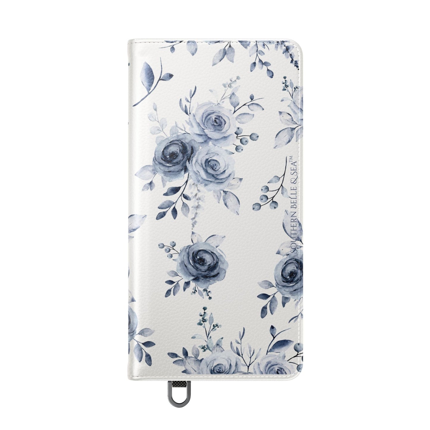Blue Willow Rose iPhone Flip Case — Blue Willow Rose Collection | Southern Belle & Sea™ - Southern Belle & Sea